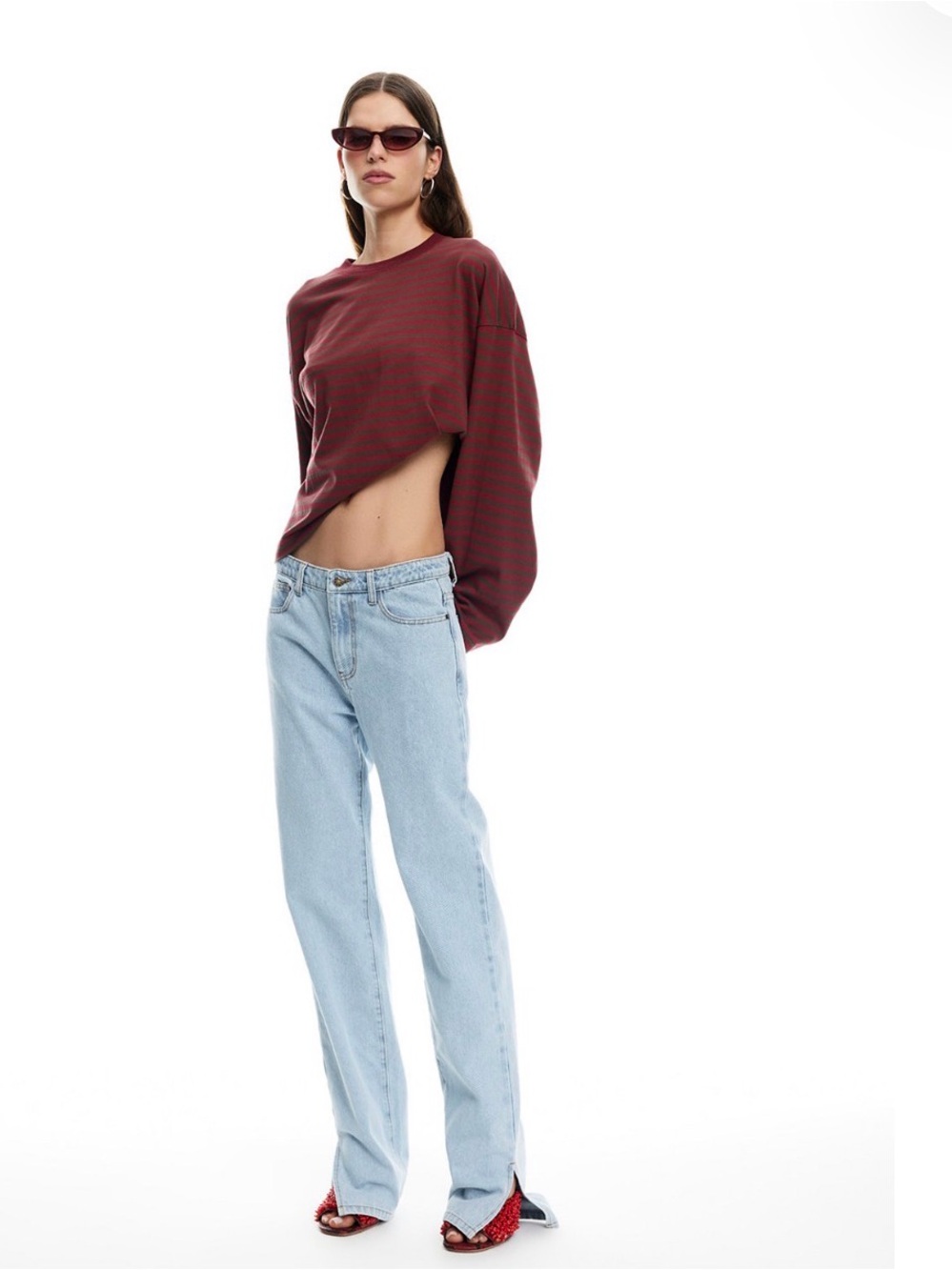 Lioness BLOOM LONG SLEEVE IN chocolate STRIPE - Picture 2 of 4